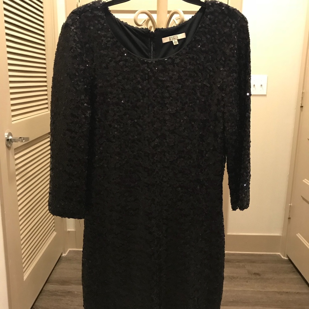 Black Sequin BB Dakota “Leila” Dress with Sleeves